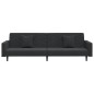 vidaXL Schlafsofa 2-Sitzer mit 2 Kissen Schwarz Samt vidaXL Schlafsofa 2-Sitzer mit 2 Kissen Schwarz Samt