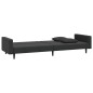 vidaXL Schlafsofa 2-Sitzer mit 2 Kissen Schwarz Samt vidaXL Schlafsofa 2-Sitzer mit 2 Kissen Schwarz Samt