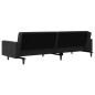 vidaXL Schlafsofa 2-Sitzer mit 2 Kissen Schwarz Samt vidaXL Schlafsofa 2-Sitzer mit 2 Kissen Schwarz Samt