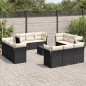 vidaXL 13-tlg. Garten-Sofagarnitur mit Kissen Schwarz Poly Rattan vidaXL 13-tlg. Garten-Sofagarnitur mit Kissen Schwarz Poly Rattan