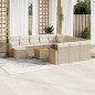 vidaXL 13-tlg. Garten-Sofagarnitur mit Kissen Beige Poly Rattan vidaXL 13-tlg. Garten-Sofagarnitur mit Kissen Beige Poly Rattan