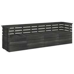 vidaXL Garten-Palettensofa 4-Sitzer Dunkelgrau Massivholz Kiefer