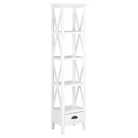vidaXL Bücherregal mit 1 Schublade Weiß 40x30x170 cm MDF