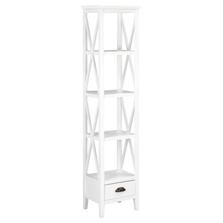 vidaXL Bücherregal mit 1 Schublade Weiß 40x30x170 cm MDF
