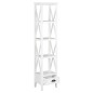 vidaXL Bücherregal mit 1 Schublade Weiß 40x30x170 cm MDF vidaXL Bücherregal mit 1 Schublade Weiß 40x30x170 cm MDF