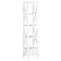 vidaXL Bücherregal mit 1 Schublade Weiß 40x30x170 cm MDF vidaXL Bücherregal mit 1 Schublade Weiß 40x30x170 cm MDF