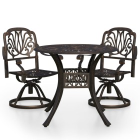 vidaXL 3-tlg. Bistro-Set Aluminiumguss Bronzen