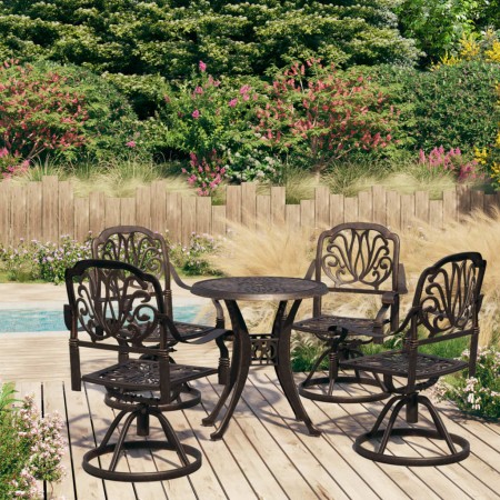 vidaXL 5-tlg. Bistro-Set Aluminiumguss Bronzen