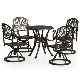 vidaXL 5-tlg. Bistro-Set Aluminiumguss Bronzen