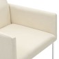 vidaXL Esszimmerstühle 6 Stk. Leinenoptik Weiß Stoff vidaXL Esszimmerstühle 6 Stk. Leinenoptik Weiß Stoff
