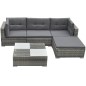 vidaXL 5-tlg. Garten-Lounge-Set mit Kissen Poly Rattan Grau vidaXL 5-tlg. Garten-Lounge-Set mit Kissen Poly Rattan Grau