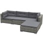 vidaXL 5-tlg. Garten-Lounge-Set mit Kissen Poly Rattan Grau vidaXL 5-tlg. Garten-Lounge-Set mit Kissen Poly Rattan Grau