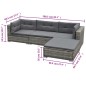 vidaXL 5-tlg. Garten-Lounge-Set mit Kissen Poly Rattan Grau vidaXL 5-tlg. Garten-Lounge-Set mit Kissen Poly Rattan Grau