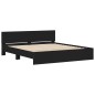 vidaXL Bettgestell mit Kopfteil Schwarz 200x200 cm vidaXL Bettgestell mit Kopfteil Schwarz 200x200 cm