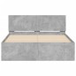 vidaXL Bettgestell mit Kopfteil Betongrau 135x190 cm vidaXL Bettgestell mit Kopfteil Betongrau 135x190 cm