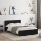 vidaXL Bettgestell mit Kopfteil Schwarz 135x190 cm vidaXL Bettgestell mit Kopfteil Schwarz 135x190 cm