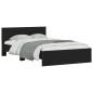 vidaXL Bettgestell mit Kopfteil Schwarz 135x190 cm vidaXL Bettgestell mit Kopfteil Schwarz 135x190 cm