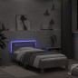 vidaXL Bettgestell mit Kopfteil und LED-Leuchten Betongrau 100x200 cm vidaXL Bettgestell mit Kopfteil und LED-Leuchten Betongrau 100x200 cm