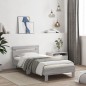 vidaXL Bettgestell mit Kopfteil und LED-Leuchten Grau Sonoma 100x200cm vidaXL Bettgestell mit Kopfteil und LED-Leuchten Grau Sonoma 100x200cm