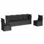 vidaXL 6-tlg. Garten-Sofagarnitur mit Kissen Schwarz Poly Rattan vidaXL 6-tlg. Garten-Sofagarnitur mit Kissen Schwarz Poly Rattan