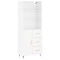 Highboard Hochglanz-Weiß 69,5x34x180 cm Holzwerkstoff Highboard Hochglanz-Weiß 69,5x34x180 cm Holzwerkstoff