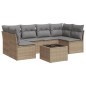 vidaXL 7-tlg. Garten-Sofagarnitur mit Kissen Beige Poly Rattan vidaXL 7-tlg. Garten-Sofagarnitur mit Kissen Beige Poly Rattan