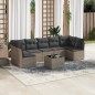 vidaXL 8-tlg. Garten-Sofagarnitur mit Kissen Grau Poly Rattan vidaXL 8-tlg. Garten-Sofagarnitur mit Kissen Grau Poly Rattan