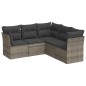 vidaXL 5-tlg. Garten-Sofagarnitur mit Kissen Grau Poly Rattan vidaXL 5-tlg. Garten-Sofagarnitur mit Kissen Grau Poly Rattan