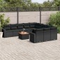 vidaXL 12-tlg. Garten-Sofagarnitur mit Kissen Schwarz Poly Rattan vidaXL 12-tlg. Garten-Sofagarnitur mit Kissen Schwarz Poly Rattan