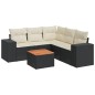 vidaXL 6-tlg. Garten-Sofagarnitur mit Kissen Schwarz Poly Rattan vidaXL 6-tlg. Garten-Sofagarnitur mit Kissen Schwarz Poly Rattan