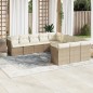 vidaXL 11-tlg. Garten-Sofagarnitur mit Kissen Beige Poly Rattan vidaXL 11-tlg. Garten-Sofagarnitur mit Kissen Beige Poly Rattan
