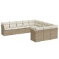 vidaXL 11-tlg. Garten-Sofagarnitur mit Kissen Beige Poly Rattan vidaXL 11-tlg. Garten-Sofagarnitur mit Kissen Beige Poly Rattan