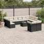 vidaXL 13-tlg. Garten-Sofagarnitur mit Kissen Schwarz Poly Rattan vidaXL 13-tlg. Garten-Sofagarnitur mit Kissen Schwarz Poly Rattan