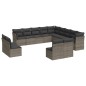 vidaXL 12-tlg. Garten-Sofagarnitur mit Kissen Grau Poly Rattan vidaXL 12-tlg. Garten-Sofagarnitur mit Kissen Grau Poly Rattan