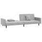 vidaXL Schlafsofa 2-Sitzer mit 2 Kissen Hellgrau Samt vidaXL Schlafsofa 2-Sitzer mit 2 Kissen Hellgrau Samt