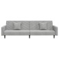 vidaXL Schlafsofa 2-Sitzer mit 2 Kissen Hellgrau Samt vidaXL Schlafsofa 2-Sitzer mit 2 Kissen Hellgrau Samt