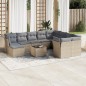 vidaXL 11-tlg. Garten-Sofagarnitur mit Kissen Beige Poly Rattan vidaXL 11-tlg. Garten-Sofagarnitur mit Kissen Beige Poly Rattan