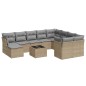 vidaXL 11-tlg. Garten-Sofagarnitur mit Kissen Beige Poly Rattan vidaXL 11-tlg. Garten-Sofagarnitur mit Kissen Beige Poly Rattan
