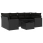 vidaXL 7-tlg. Garten-Sofagarnitur mit Kissen Schwarz Poly Rattan vidaXL 7-tlg. Garten-Sofagarnitur mit Kissen Schwarz Poly Rattan