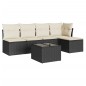 vidaXL 6-tlg. Garten-Sofagarnitur mit Kissen Schwarz Poly Rattan vidaXL 6-tlg. Garten-Sofagarnitur mit Kissen Schwarz Poly Rattan