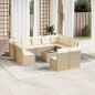 vidaXL 12-tlg. Garten-Sofagarnitur mit Kissen Beige Poly Rattan vidaXL 12-tlg. Garten-Sofagarnitur mit Kissen Beige Poly Rattan