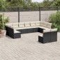 vidaXL 12-tlg. Garten-Sofagarnitur mit Kissen Schwarz Poly Rattan vidaXL 12-tlg. Garten-Sofagarnitur mit Kissen Schwarz Poly Rattan