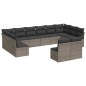 vidaXL 12-tlg. Garten-Sofagarnitur mit Kissen Grau Poly Rattan vidaXL 12-tlg. Garten-Sofagarnitur mit Kissen Grau Poly Rattan
