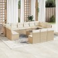vidaXL 14-tlg. Garten-Sofagarnitur mit Kissen Beige Poly Rattan vidaXL 14-tlg. Garten-Sofagarnitur mit Kissen Beige Poly Rattan