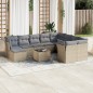 vidaXL 11-tlg. Garten-Sofagarnitur mit Kissen Beige Poly Rattan vidaXL 11-tlg. Garten-Sofagarnitur mit Kissen Beige Poly Rattan