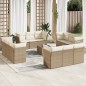 vidaXL 13-tlg. Garten-Sofagarnitur mit Kissen Beige Poly Rattan vidaXL 13-tlg. Garten-Sofagarnitur mit Kissen Beige Poly Rattan