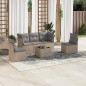 vidaXL 6-tlg. Garten-Sofagarnitur mit Kissen Beige Poly Rattan vidaXL 6-tlg. Garten-Sofagarnitur mit Kissen Beige Poly Rattan