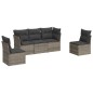 vidaXL 5-tlg. Garten-Sofagarnitur mit Kissen Grau Poly Rattan vidaXL 5-tlg. Garten-Sofagarnitur mit Kissen Grau Poly Rattan
