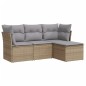 vidaXL 4-tlg. Garten-Sofagarnitur mit Kissen Beige Poly Rattan vidaXL 4-tlg. Garten-Sofagarnitur mit Kissen Beige Poly Rattan