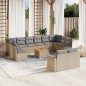 vidaXL 13-tlg. Garten-Sofagarnitur mit Kissen Beige Poly Rattan vidaXL 13-tlg. Garten-Sofagarnitur mit Kissen Beige Poly Rattan